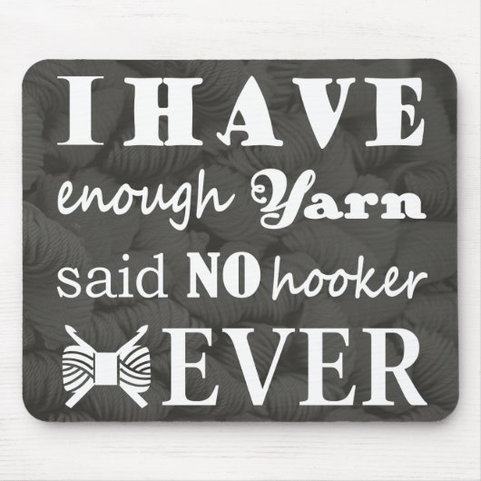 Tapis De Souris Crochet ・ Pas Assez Fer Hook-er Artisanat Foncé (Devant)