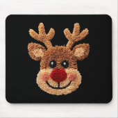 Tapis De Souris Crochet Reindeer Face Merry Christmas Girly Kids T (Devant)