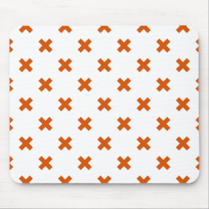 Tapis De Souris Crochets orange sur blanc