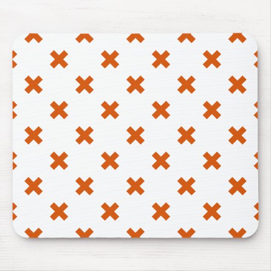 Tapis De Souris Crochets orange sur blanc (Devant)