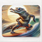 Tapis De Souris Crocodile en surf (Devant)