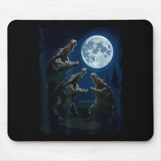 Tapis De Souris Crocodile Howling At The Moon Wildlife Crocodiles  (Devant)