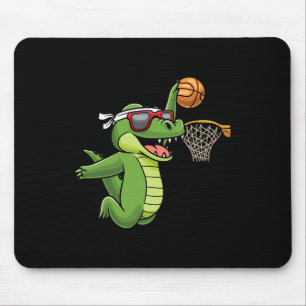 Tapis De Souris Crocodile Jouer Basketball Alligator