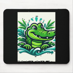 Tapis De Souris Crocodile sortant de l'eau, faune captivante