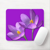 Tapis De Souris Crocus Fleur Mousepad Purple / Décor bleu Cadeaux (Avec souris)