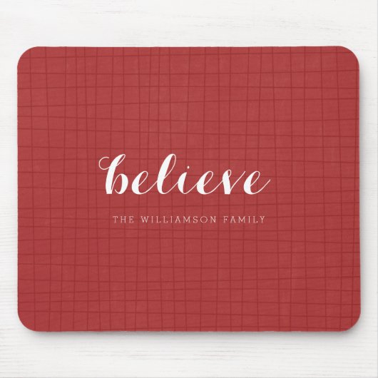 Tapis De Souris Croire - Moderne Joyeux Noël Rouge (Devant)