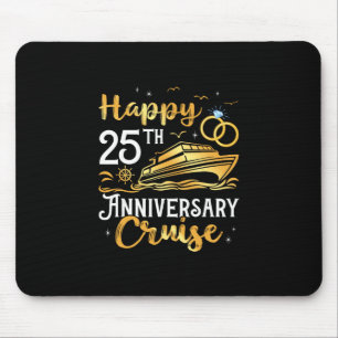 Tapis De Souris Croisière Joyeux 25e Anniversaire de Mariage Golde