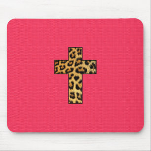 Tapis De Souris Croix à la mode d'impression de guépard de mode
