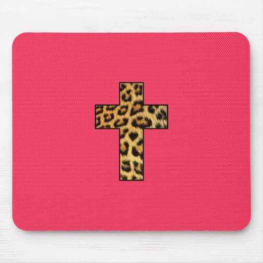 Tapis De Souris Croix à la mode d'impression de guépard de mode (Devant)