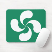 Tapis de Souris Croix Basque fond Vert "Lauburu" (Avec souris)