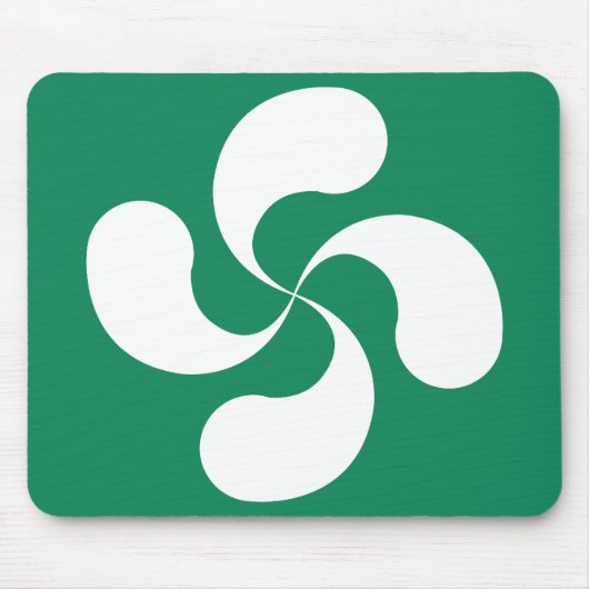 Tapis de Souris Croix Basque fond Vert "Lauburu" (Devant)