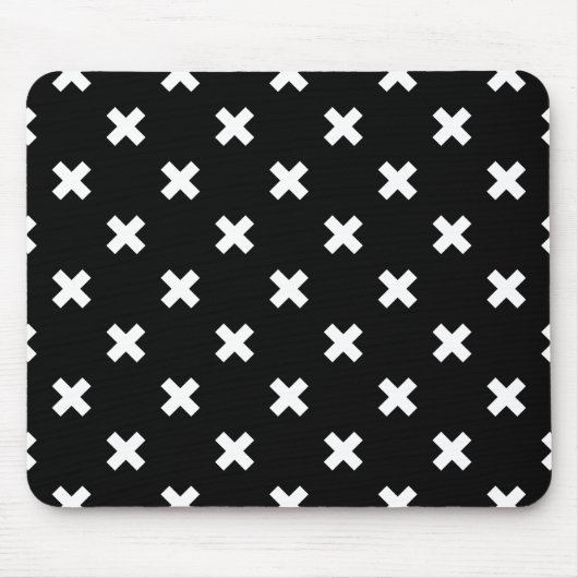 Tapis De Souris Croix blanche sur le noir (Devant)