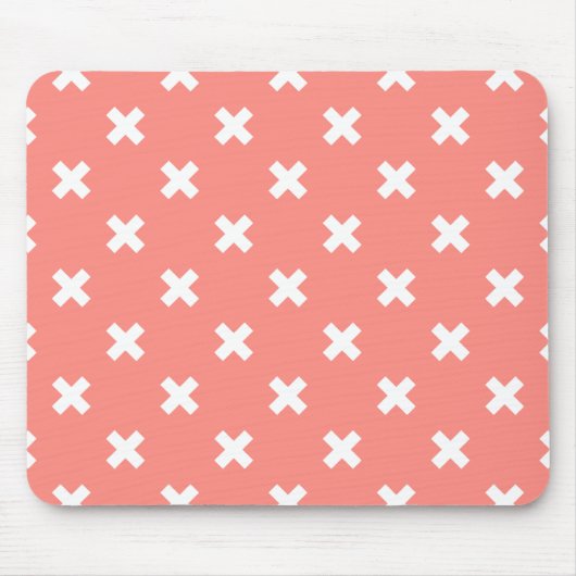 Tapis De Souris Croix blanche sur pêche (Devant)
