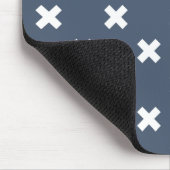 Tapis De Souris Croix blanches sur bleu-gris (Coin)