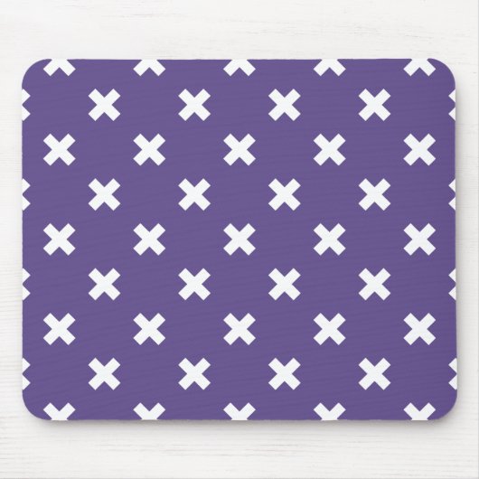 Tapis De Souris Croix blanches sur ultra violet (Devant)
