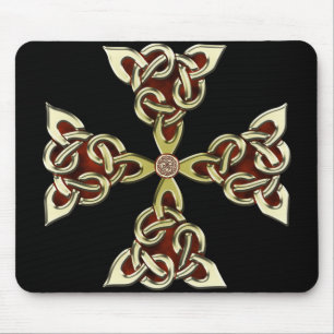 Tapis De Souris Croix celtique d'or Mousepad