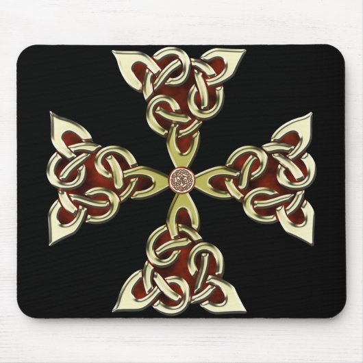 Tapis De Souris Croix celtique d'or Mousepad (Devant)