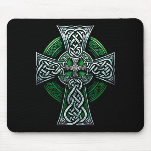 Tapis De Souris Croix celtique irlandaise Nœud chrétien Sainte Tri