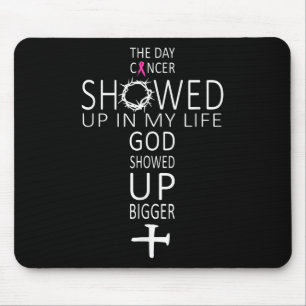 Tapis De Souris Croix chrétienne Jésus Pink Cancer du sein Sensibi