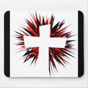 TAPIS DE SOURIS CROIX DE DÉBUT BLANC