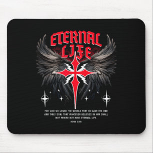 Tapis De Souris Croix de Jésus éternel Gothique Punk Vie Nu Gothiq