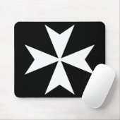 Tapis De Souris Croix de Malte blanche (Avec souris)