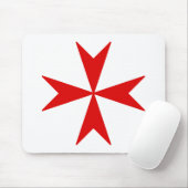 Tapis De Souris Croix de Malte (rouge) (Avec souris)