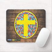 Tapis De Souris Croix en verre tendu (avec URL Web) (Avec souris)