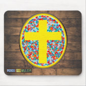 Tapis De Souris Croix en verre tendu (avec URL Web) (Devant)