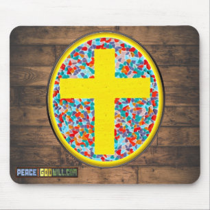 Tapis De Souris Croix en verre tendu (avec URL Web)