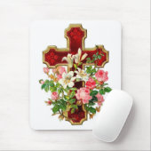 Tapis De Souris Croix florale (Avec souris)