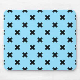 Tapis De Souris Croix noire sur le bleu bébé