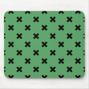 Tapis De Souris Croix noire sur le vert