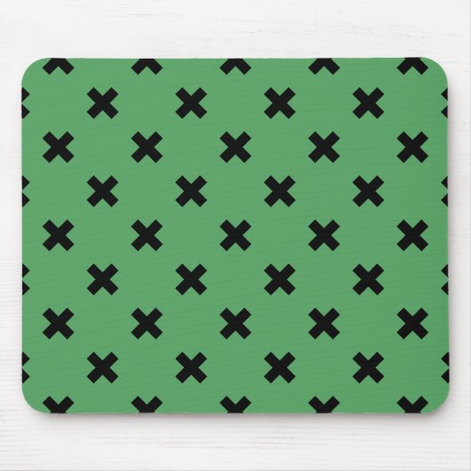 Tapis De Souris Croix noire sur le vert (Devant)