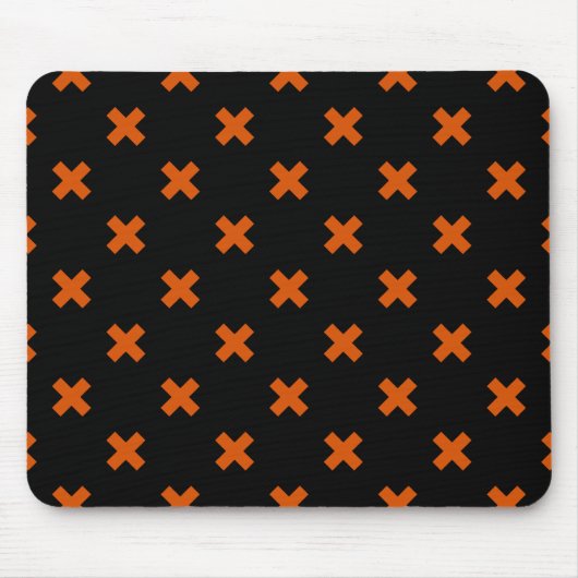 Tapis De Souris Croix orange sur le noir (Devant)