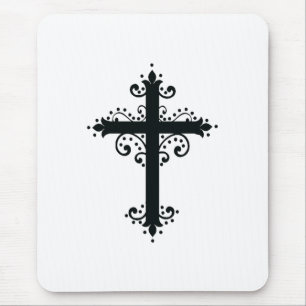 Tapis De Souris Croix Ornementale Élégante Patrimoine Sacré Beaux-