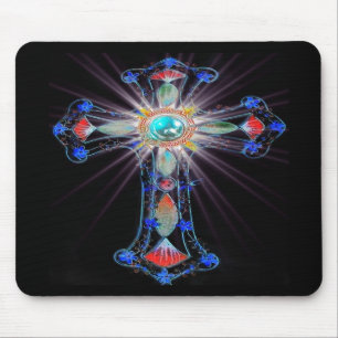 Tapis De Souris Croix religieuse de Starburst