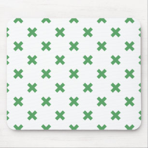 Tapis De Souris Croix verte coutures sur blanc