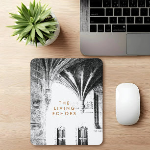Tapis De Souris Croquis d'architecture gothique classique noir et