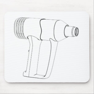 Tapis De Souris Croquis de pistolet à chaleur industriel électriqu