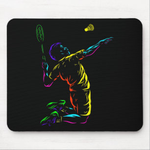 Tapis De Souris Croquis de type badminton raquette sport volant