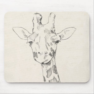Tapis De Souris Croquis du portrait   de girafe