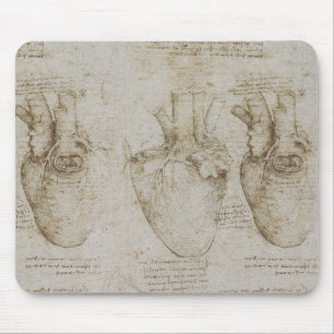 Tapis De Souris Croquis humains d'anatomie du coeur de da Vinci
