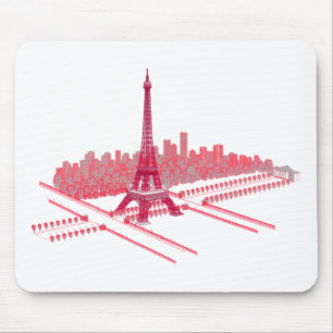 Tapis De Souris Croquis moderne de Tour Eiffel de Paris