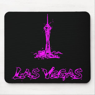 Tapis de souris croquis néon rose Las Vegas Strato