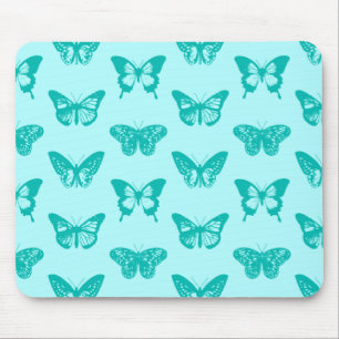 Tapis De Souris Croquis papillon, aqua et turquoise