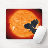 Tapis De Souris Crow & Burning Sun Imaginaire sauvage Mousepad (Avec souris)