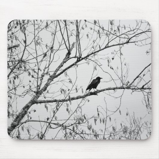 Tapis De Souris Crow dans un Birch Tree (Devant)