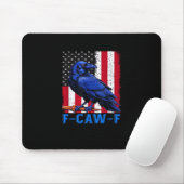 Tapis De Souris Crow Raven Funny F-Caw-F Minimal Clean (Avec souris)