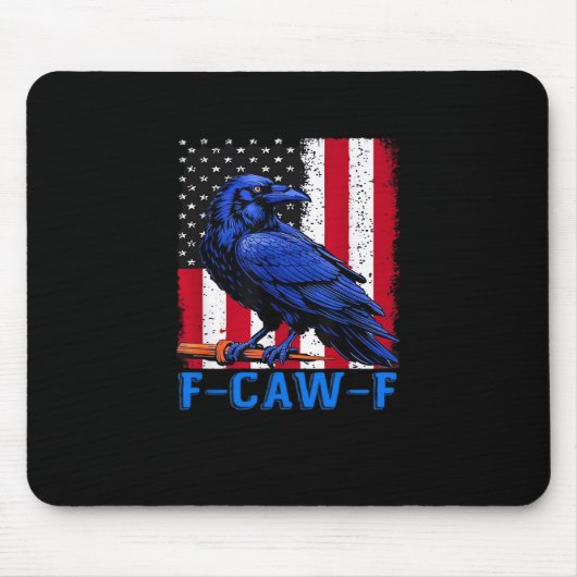 Tapis De Souris Crow Raven Funny F-Caw-F Minimal Clean (Devant)